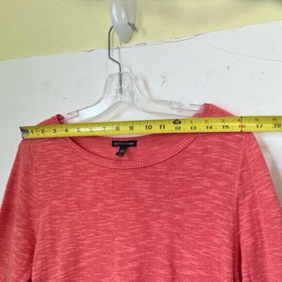Eileen Fisher Organic Linen Cotton Flora Crew Neck Long Sweater Top Lightweight - Picture 13 of 15